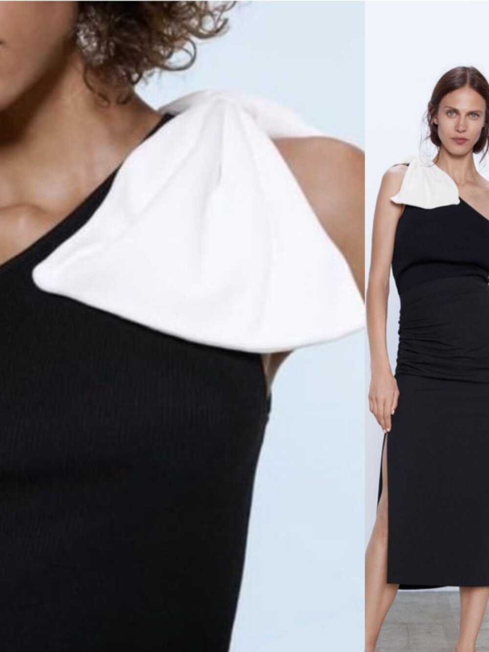 Zara Shoulder Bow Tank Top Black Small Stretch Nylon